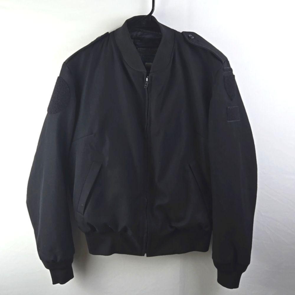 Neptune Garment‎ Womens Black Polyester Full Zip Military Jacket Sz 12